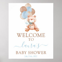 Señal de bienvenida de Baby Shower de Teddy Bear
