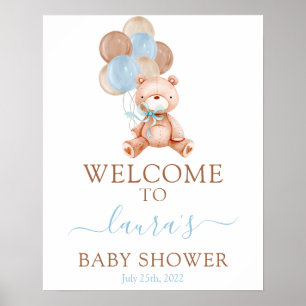 Señal de bienvenida de Baby Shower de Teddy Bear