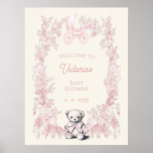 Señal de bienvenida de Baby Shower de Teddy Bear T