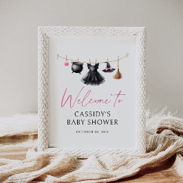 Señal de bienvenida de Baby Shower de Witch Hallow