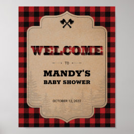 Señal de bienvenida de Baby Shower Lumberjack Buff