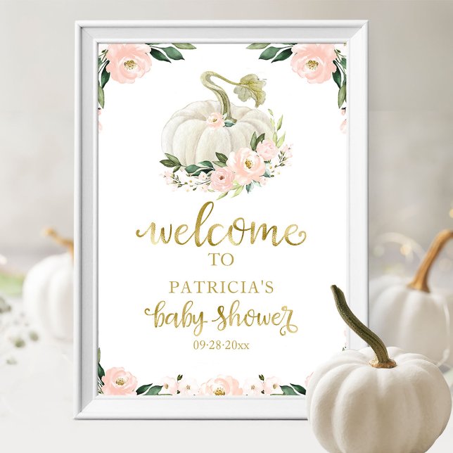 Señal de bienvenida de Baby Shower para calabaza f (Subido por el creador)