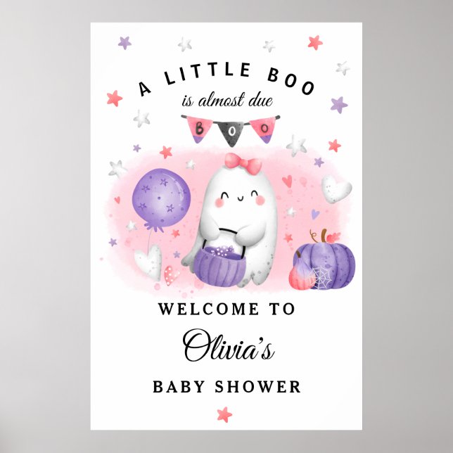 Señal de bienvenida de Baby Shower para el pequeño (Frente)