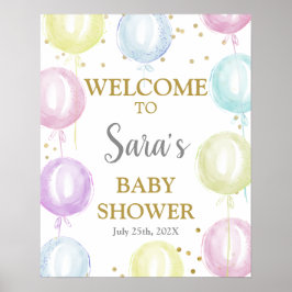 Señal de bienvenida de Baby Shower para los globos