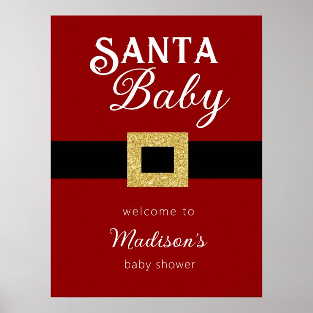 Señal de bienvenida de Baby Shower para Navidades  (Frente)