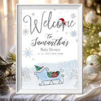 Señal de bienvenida de Baby Shower para Navidades 