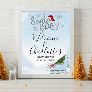 Señal de bienvenida de Baby Shower para Navidades