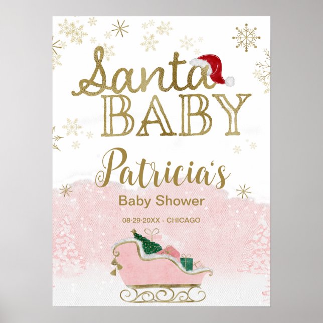 Señal de bienvenida de Baby Shower para Navidades  (Frente)