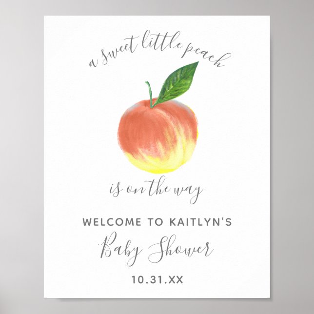 Señal de bienvenida de Baby Shower Sweet Little Pe (Frente)