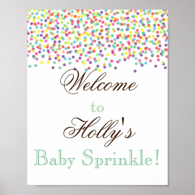 Señal de bienvenida de Baby Sprinkle (Frente)