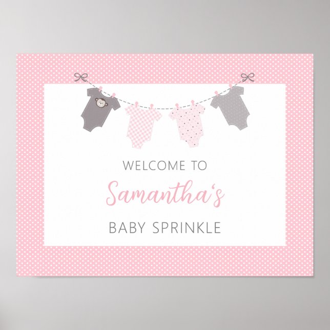 Señal de bienvenida de Baby Sprinkle - Línea de ro (Frente)