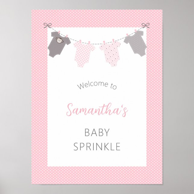 Señal de bienvenida de Baby Sprinkle - Línea de ro (Frente)