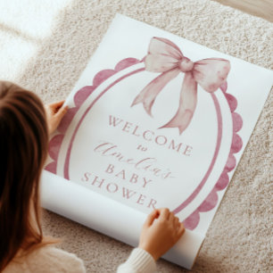 Señal de bienvenida de bebé niña de color rosa