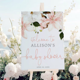 Señal de bienvenida de bienvenida de flores de lir