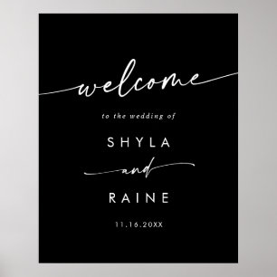 Señal de bienvenida de boda boho chic editable en