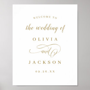Señal de bienvenida de boda de escritura simple y 