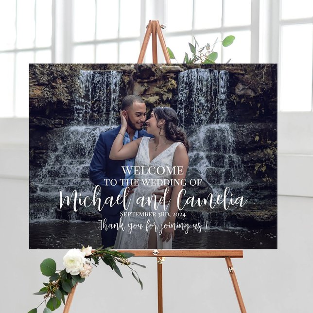 Señal de bienvenida de boda de fotografía impresa  (Subido por el creador)