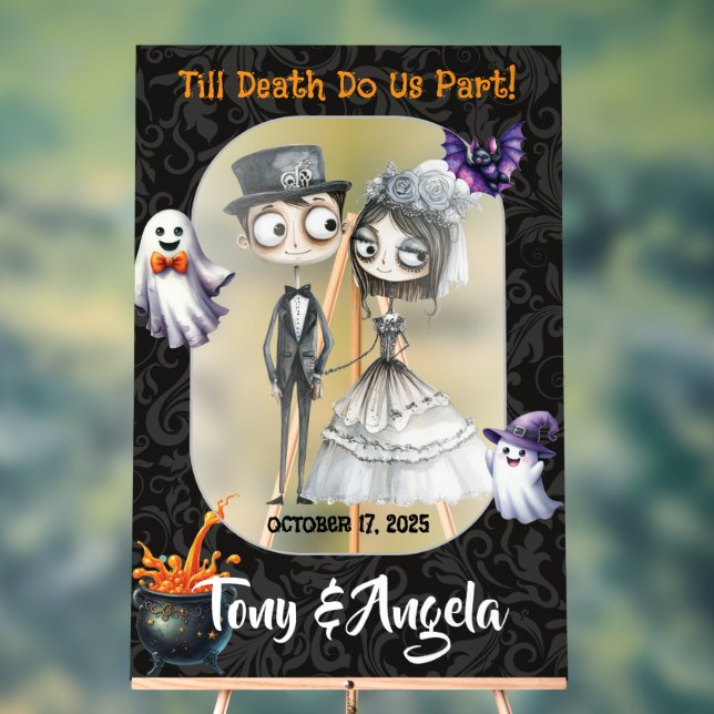 Señal de bienvenida de Boda de Halloween (Neutral )