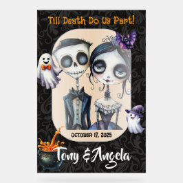 Señal de bienvenida de Boda de Halloween