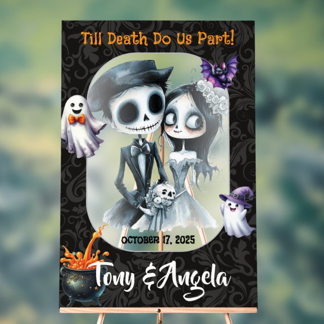 Señal de bienvenida de Boda de Halloween (Neutral )