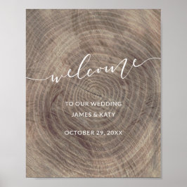 Señal de bienvenida de boda de madera rústica | PO