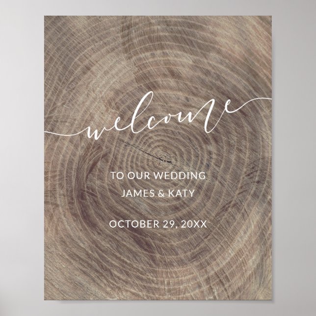 Señal de bienvenida de boda de madera rústica | PO (Frente)