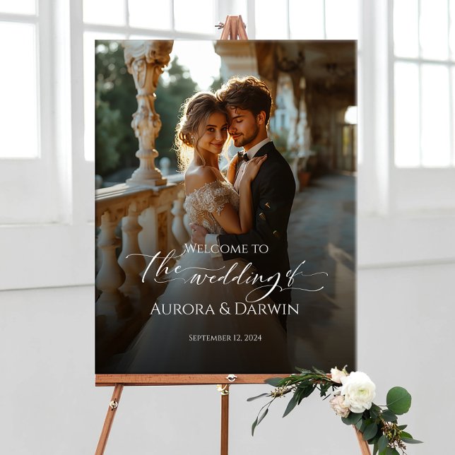 Señal de bienvenida de boda fotográfico y caligraf (Subido por el creador)