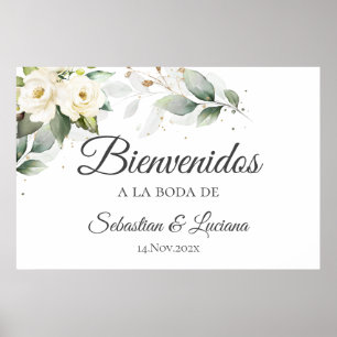 Señal de bienvenida de Boho Boda español