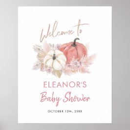 Señal de bienvenida de calabaza bohemias a la caíd