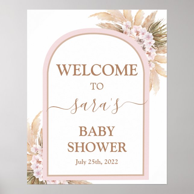 Señal de bienvenida de Chica Baby Shower de la Gra (Frente)
