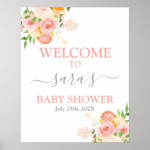 Señal de bienvenida de Citrus Baby Shower Chica