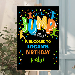 Señal de bienvenida de cumpleaños de Jump Trampoli