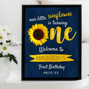 Señal de bienvenida de cumpleaños de Little Sunflo