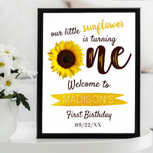 Señal de bienvenida de cumpleaños de Little Sunflo