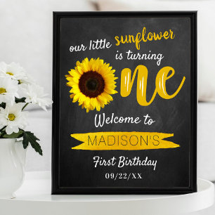Señal de bienvenida de cumpleaños de Little Sunflo