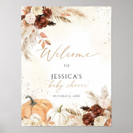 Señal de bienvenida de ducha de bebé caída, pequeñ