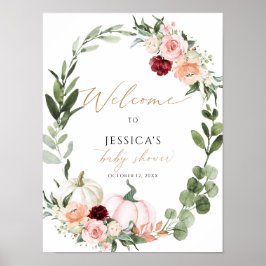 Señal de bienvenida de ducha de bebé caída, pequeñ