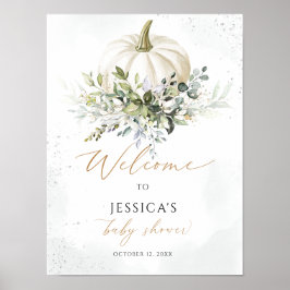 Señal de bienvenida de ducha de bebé caída, pequeñ