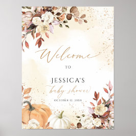 Señal de bienvenida de ducha de bebé caída, pequeñ