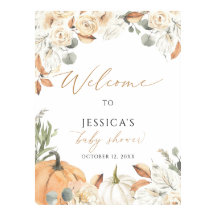 Señal de bienvenida de ducha de bebé caída, pequeñ