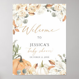 Señal de bienvenida de ducha de bebé caída, pequeñ