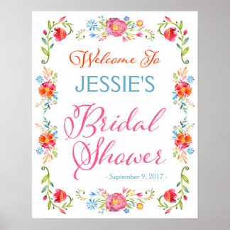 Señal de bienvenida de ducha de flores de Fiesta 1