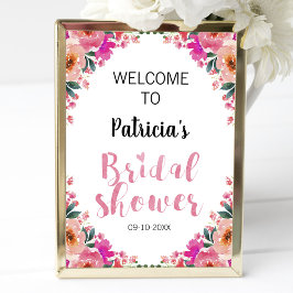 Señal de bienvenida de ducha de novia color de agu