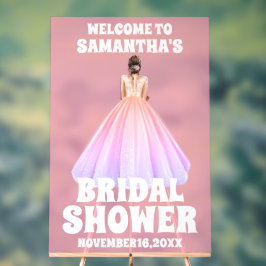 Señal de bienvenida de ducha de novia de acrílico 