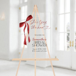 Señal de bienvenida de ducha de novia de amarre de