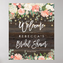 señal de bienvenida de ducha de novia de durazno r