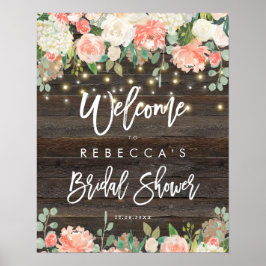 señal de bienvenida de ducha de novia de durazno r