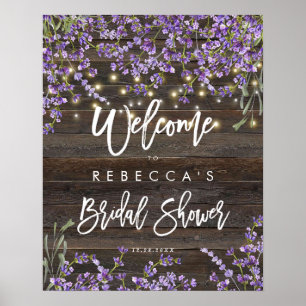 señal de bienvenida de ducha de novia de lavanda r
