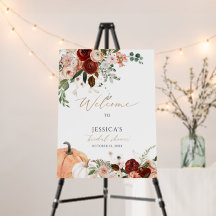 Señal de bienvenida de ducha de novia de otoño, du