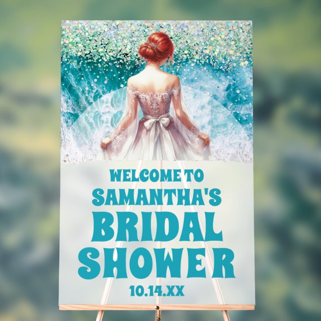 Señal de bienvenida de ducha de novia de playa de  (Neutral )